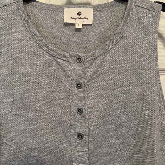 Gray Henley button tank - Picture 2 of 5
